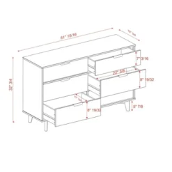Mid-Century Modern Groove Wood 6 Drawer Dresser - Saracina Home -Home Furniture Shop GUEST 00517b78 51c3 4bd6 b25d 1b4df6d40b7d