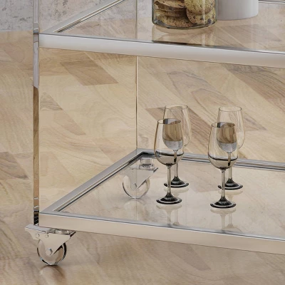 Yves Acrylic Bar Trolley Clear - Christopher Knight Home 4 Yves Acrylic Bar Trolley Clear - Christopher Knight Home - Image 2
