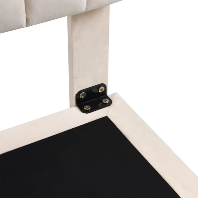 Queen Size Upholstered Floating Velvet Platform Bed With Sensor Light And Headboard-ModernLuxe 11 Queen Size Upholstered Floating Velvet Platform Bed With Sensor Light And Headboard-ModernLuxe - Image 10