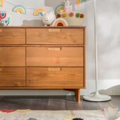 Mid-Century Modern Groove Wood 6 Drawer Dresser - Saracina Home -Home Furniture Shop GUEST 04d23956 eefc 461e adbc 47cd243dd32b