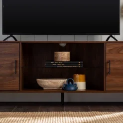 2 Door Mid-Century Modern Wood Storage TV Stand For TVs Up To 80" - Saracina Home -Home Furniture Shop GUEST 0c083b88 b4b8 4267 89b0 b99f64195a36