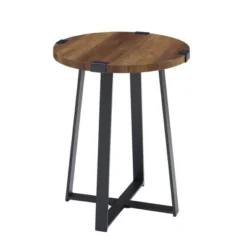 Wrightson Urban Industrial Faux Wrap Leg Round Side Table - Saracina Home -Home Furniture Shop GUEST 10a274df fdc1 4838 a26b e97de3166e26