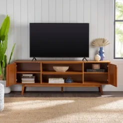 Solid Wood Mid-Century Modern TV Stand For TVs Up To 80" - Saracina Home 22 Solid Wood Mid-Century Modern TV Stand For TVs Up To 80" - Saracina Home -Home Furniture Shop GUEST 13d172c2 7522 436c b47e 043357d4492b