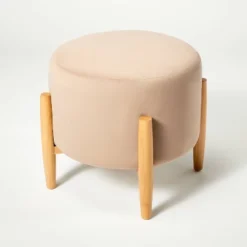 Elroy Round Velvet Ottoman With Wooden Legs - Threshold™ Designed With Studio McGee 12 Elroy Round Velvet Ottoman With Wooden Legs - Threshold™ Designed With Studio McGee -Home Furniture Shop GUEST 13e14aa9 b8ef 4504 a404 2a753759c130