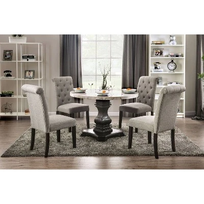 Buckley Round Dining Table White/Black - HOMES: Inside + Out 6 Buckley Round Dining Table White/Black - HOMES: Inside + Out - Image 4
