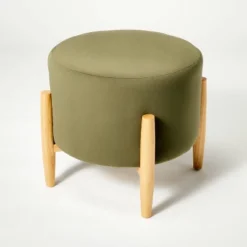 Elroy Round Velvet Ottoman With Wooden Legs - Threshold™ Designed With Studio McGee 13 Elroy Round Velvet Ottoman With Wooden Legs - Threshold™ Designed With Studio McGee -Home Furniture Shop GUEST 1d22f669 2a10 491f 9147 d5d1729c7a8d