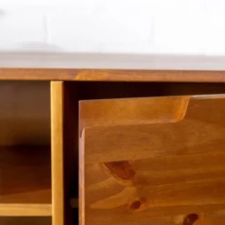 Solid Wood Mid-Century Modern TV Stand For TVs Up To 65" - Saracina Home -Home Furniture Shop GUEST 24388e01 9630 463f 8a30 f252940cc164