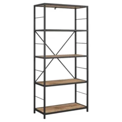 63" 4 Shelf Industrial Transitional Tall Bookshelf - Saracina Home -Home Furniture Shop GUEST 293bbdd1 bd66 4bc9 a60a cd7d2ad5ce55