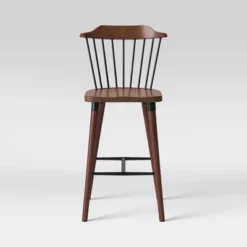 Delway Curved Back Mixed Material Counter Height Barstool Walnut - Threshold™ -Home Furniture Shop GUEST 2a3e6fb3 5088 4f54 a93b 7f039bb778d5