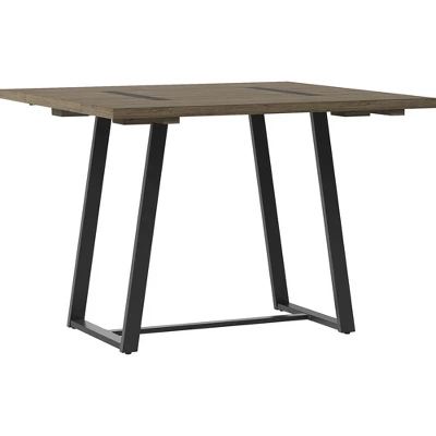 Brimfield Metal Base Extendable Dining Table Brown - Threshold™ 4 Brimfield Metal Base Extendable Dining Table Brown - Threshold™ - Image 2