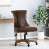 Coulee Contemporary Upholstered Roll Back Swivel Office Chair Dark Brown/Natural - Christopher Knight Home 1 Coulee Contemporary Upholstered Roll Back Swivel Office Chair Dark Brown/Natural - Christopher Knight Home -Home Furniture Shop GUEST 2e51d0ac 9c0f 4ac5 b677 183514c7e0ed