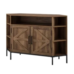 Atticus Modern Farmhouse 2 Door Corner TV Stand For TVs Up To 55" Rustic Oak - Saracina Home -Home Furniture Shop GUEST 300a699d 8a74 4a70 bb6f e5e5e7c1c7a7