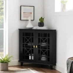 2 Door Corner Accent Cabinet With Fretwork Doors - Saracina Home 23 2 Door Corner Accent Cabinet With Fretwork Doors - Saracina Home -Home Furniture Shop GUEST 33460c8d 731e 484d b65b b46663cb9a4a