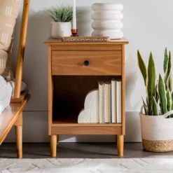 Stiva Classic Mid-Century Modern 1 Drawer Nightstand - Saracina Home -Home Furniture Shop GUEST 33c12aa3 b173 42fe b6c7 72dbb0a37814