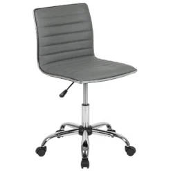 Emma And Oliver Low Back Designer Armless Ribbed Swivel Task Office Chair -Home Furniture Shop GUEST 34b755b6 b6f9 4005 adb2 3a20d34ebc77