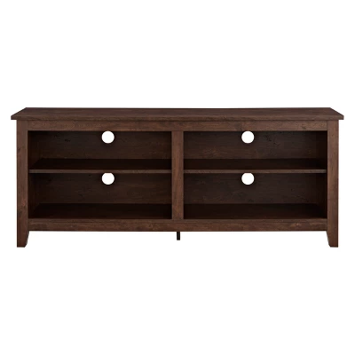 Transitional 4 Cubby Wood Open Storage TV Stand For TVs Up To 65"- Saracina Home 17 Transitional 4 Cubby Wood Open Storage TV Stand For TVs Up To 65"- Saracina Home - Image 15
