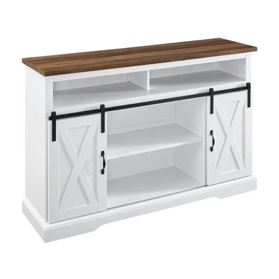 Transitional Sliding Barndoor Highboy TV Stand For TVs Up To 58" - Saracina Home 21 Transitional Sliding Barndoor Highboy TV Stand For TVs Up To 58" - Saracina Home - Image 19