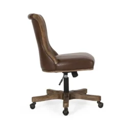 Coulee Contemporary Upholstered Roll Back Swivel Office Chair Dark Brown/Natural - Christopher Knight Home 17 Coulee Contemporary Upholstered Roll Back Swivel Office Chair Dark Brown/Natural - Christopher Knight Home -Home Furniture Shop GUEST 3bfb8dc1 9bd2 4530 a813 0a3e59ca7a35
