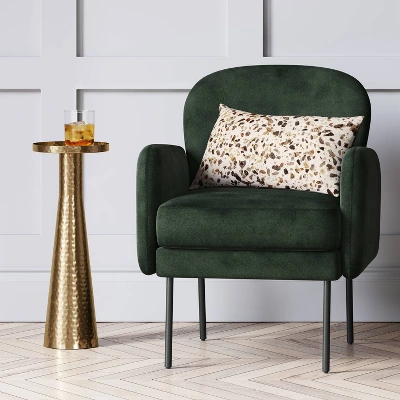 Alester Round Hammered Metal Drink Table Brass - Threshold™ 3 Alester Round Hammered Metal Drink Table Brass - Threshold™