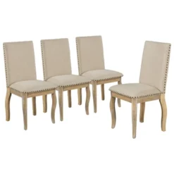 5 PCS Round Wood Extendable Dining Table Set With 4 Upholstered Dining Chairs-ModernLuxe -Home Furniture Shop GUEST 3f067f5c e1b8 4a97 b8a1 24e970d94ae6