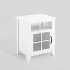 Transitional Classic Windowpane Storage Side Table - Saracina Home -Home Furniture Shop GUEST 4469cf83 cd93 4faf 9e56 10d6ff377ccb