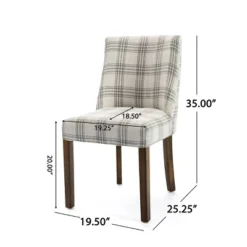 2pk Harman Contemporary Upholstered Plaid Dining Chairs Gray/Light Beige/Brown - Christopher Knight Home -Home Furniture Shop GUEST 44f83184 b26d 4d60 996b e440176cff87