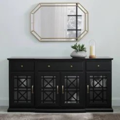 Selma Transitional 3 Tiered Ornate Fretwork Door Sideboard - Saracina Home -Home Furniture Shop GUEST 4519c326 0c14 46d5 9b96 b5972325bc64