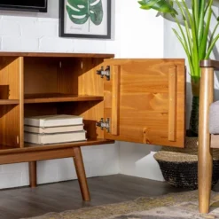 Solid Wood Mid-Century Modern TV Stand For TVs Up To 65" - Saracina Home -Home Furniture Shop GUEST 4814f0a0 557a 4091 bf29 8479abd8c5d7