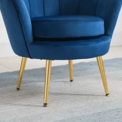 HomCom Elegant Velvet Upholstered Accent Leisure Club Chair With Gold Metal Legs -Home Furniture Shop GUEST 4b7aebc4 7d6c 4017 945a a7b1f5c0bdd4