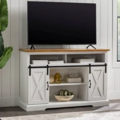 Transitional Sliding Barndoor Highboy TV Stand For TVs Up To 58" - Saracina Home 35 Transitional Sliding Barndoor Highboy TV Stand For TVs Up To 58" - Saracina Home -Home Furniture Shop GUEST 4c19d460 b0f1 4bd4 adae 7d662cd1c88d