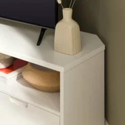 Cara Mid-Century Modern 3 Drawer Corner TV Stand For TVs Up To 58" - Saracina Home -Home Furniture Shop GUEST 4d460d9d e580 44a2 a814 3c51012cc883