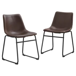 Set Of 2 Laslo Modern Upholstered Faux Leather Dining Chairs - Saracina Home -Home Furniture Shop GUEST 4df149f4 10cd 43f6 ae87 21d2762646ef