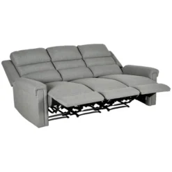 HOMCOM Recliner Sofa Couch With Easy Pull Handles And Adjustable Footrest, 3 Seater Sofa Modern Couch, Gray -Home Furniture Shop GUEST 4e524981 c02c 4ca4 b112 cfc002a69fca