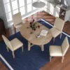5 PCS Round Wood Extendable Dining Table Set With 4 Upholstered Dining Chairs-ModernLuxe 2 5 PCS Round Wood Extendable Dining Table Set With 4 Upholstered Dining Chairs-ModernLuxe -Home Furniture Shop GUEST 50344921 a20e 458b 96dc 704135e00643