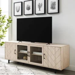 Vik Modern Boho 4 Door Herringbone TV Stand For TVs Up To 80" - Saracina Home 16 Vik Modern Boho 4 Door Herringbone TV Stand For TVs Up To 80" - Saracina Home -Home Furniture Shop GUEST 530194cb a341 4baf 923d 18f7438961b6