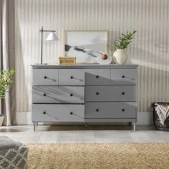 Stiva Classic Mid-Century Modern Horizontal 6 Drawer Dresser - Saracina Home -Home Furniture Shop GUEST 53801b5f b1d4 4b04 8c85 a7971d352e4e