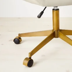 Mahonia Faux Leather Office Chair Cream/Aged Brass - Opalhouse™ Designed With Jungalow™ -Home Furniture Shop GUEST 54b73936 5a21 4274 b154 b09db58cca94