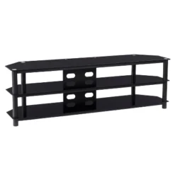 Travers Open Shelves TV Stand For TVs Up To 82" Black - CorLiving -Home Furniture Shop GUEST 54f85528 267a 418b bedf 533a44ec7149