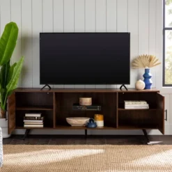 2 Door Mid-Century Modern Wood Storage TV Stand For TVs Up To 80" - Saracina Home -Home Furniture Shop GUEST 5d44119d 7e55 4beb 8f77 bb1514318948
