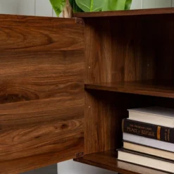 2 Door Mid-Century Modern Wood Storage TV Stand For TVs Up To 80" - Saracina Home -Home Furniture Shop GUEST 5faba6fd cf5d 430a ac22 16488fc6a4a7