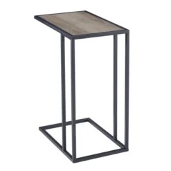 23" Modern Rectangle Two-Tone C Side Table With Metal Base - Saracina Home -Home Furniture Shop GUEST 60d202d8 3d4a 432c abd0 7647db4d46f5