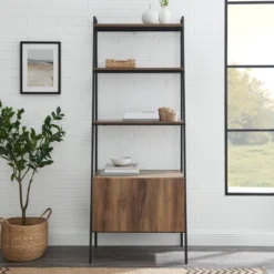 72" Open Shelf And Closed Storage Cabinet Ladder Bookcase - Saracina Home 15 72" Open Shelf And Closed Storage Cabinet Ladder Bookcase - Saracina Home -Home Furniture Shop GUEST 63ba128c 347b 49bc b7d3 5a205f7232df