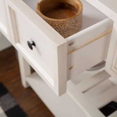 48" Farmhouse Solid Wood 2 Drawer Buffet White - Saracina Home 9 48" Farmhouse Solid Wood 2 Drawer Buffet White - Saracina Home - Image 7