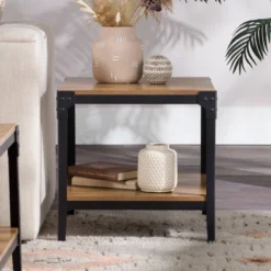 Set Of 2 Benny Urban Industrial Angle Iron Side Tables - Saracina Home -Home Furniture Shop GUEST 6787a235 c482 4325 8c73 2cb21fa3a98b