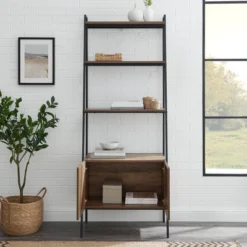 72" Open Shelf And Closed Storage Cabinet Ladder Bookcase - Saracina Home 18 72" Open Shelf And Closed Storage Cabinet Ladder Bookcase - Saracina Home -Home Furniture Shop GUEST 6884917e 6feb 464d 9a56 e3dd05df4cc1