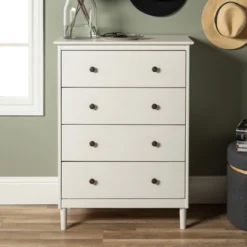 Stiva Classic Mid-Century Modern Vertical 4 Drawer Dresser - Saracina Home -Home Furniture Shop GUEST 68d4ecb8 3e27 43b1 b59e edd78e340610