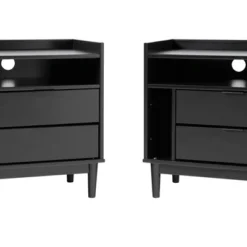 2pk Mid-Century Modern Solid Wood 2 Drawer Storage Nightstands - Saracina Home -Home Furniture Shop GUEST 68ea8919 fae8 48c6 aef2 14de0162909c