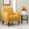 Tangkula Set Of 2 Modern Accent Chair Upholstered Sofa Chair W/ Rubber Wood Legs Yellow -Home Furniture Shop GUEST 6a5ed62b f16f 41cc b3a2 79aabc223b86