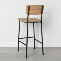 Wood & Steel Bar Stool - Natural/Black - Hearth & Hand™ With Magnolia -Home Furniture Shop GUEST 6eaa47a6 9822 41a0 a64f 3de14d1eaffd