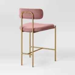 Orion Luxe Backed Counter Height Barstool With Brass Legs Blush Velvet - Threshold™ 7 Orion Luxe Backed Counter Height Barstool With Brass Legs Blush Velvet - Threshold™ -Home Furniture Shop GUEST 6fae67b2 b02e 4960 846e d794af26c1cf